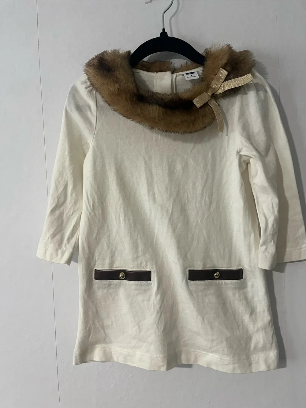 Janie and Jack Girls Cream Tunic Dress Sz 4